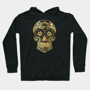 Golden Skull with Flower Eyes Hoodie